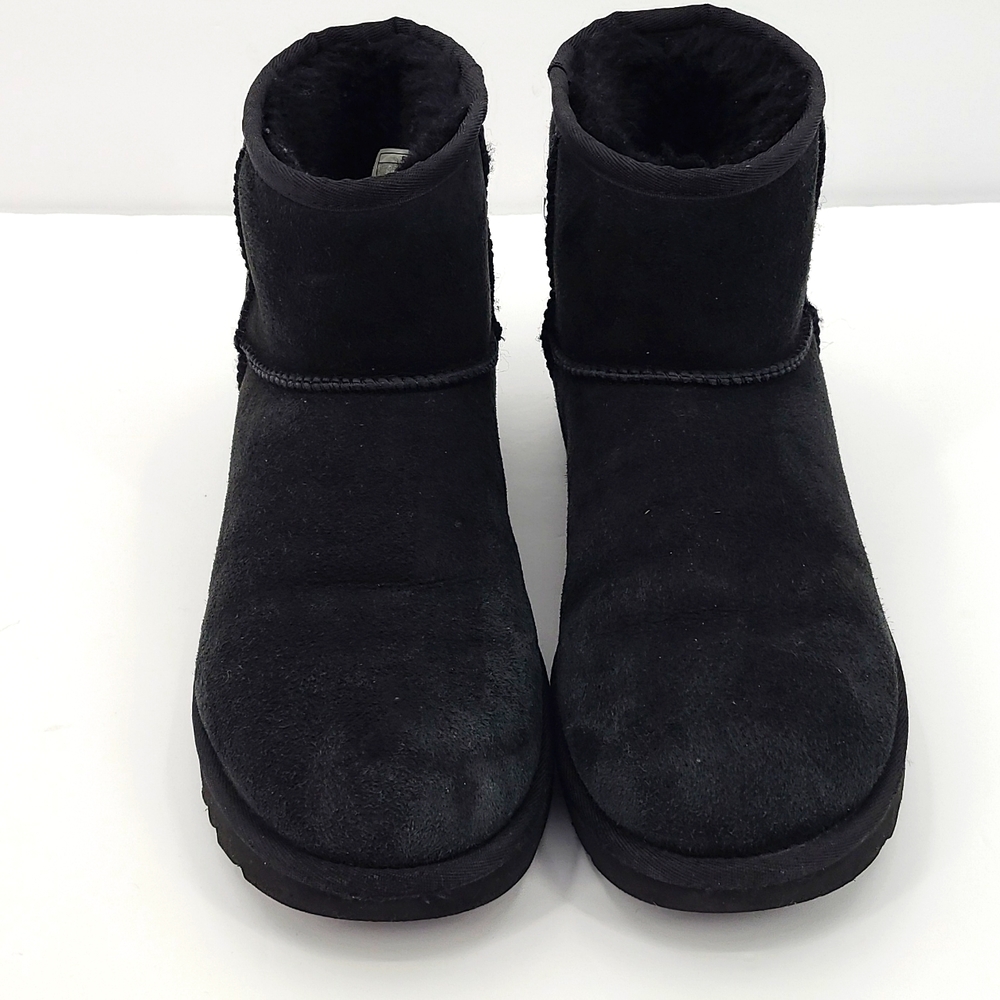 UGG 10 Black short ankle winter boots sold out fuzzy inside cozy warm